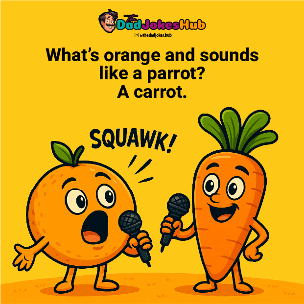 Best Dad Jokes – What’s orange and sounds like a parrot? A carrot.