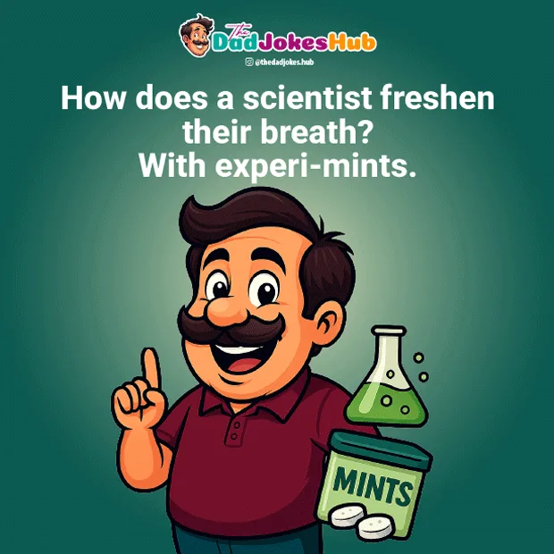 Clean Dad Jokes – How does a scientist freshen their breath? With experi-mints